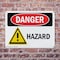 Signmission Hazard Danger Sign, Plastic, 10in W x 7in L, 2PK OS-2PACK-DS-P-710-L-1301 - alternate 7